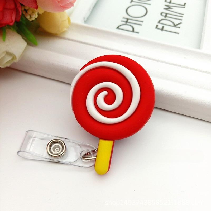 

1 Piece High Quality Silicone Retractable Nurse Badge Holder Clip Fruits Dolphin Sunflowers Students ID Card Holder