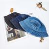 Short Brim Denim Bucket Hat Washed Finish Washed Distressed Hat Retro Fisherman Cap Outdoor Travel