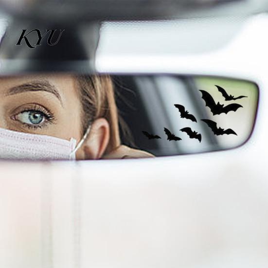 Waterproof Vinyl Decal for Trucks Flying Bat Car Rearview Mirror Stickers, PVC Decals Vehicle Versatile Surfaces Exterior Decoration, Halloween Theme