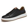 Casual foot cover first layer cowhide board shoes men's free shoelaces business leisure one pedal