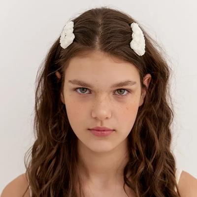 [SET] Rosy Bloom Hair Pin - Ivory