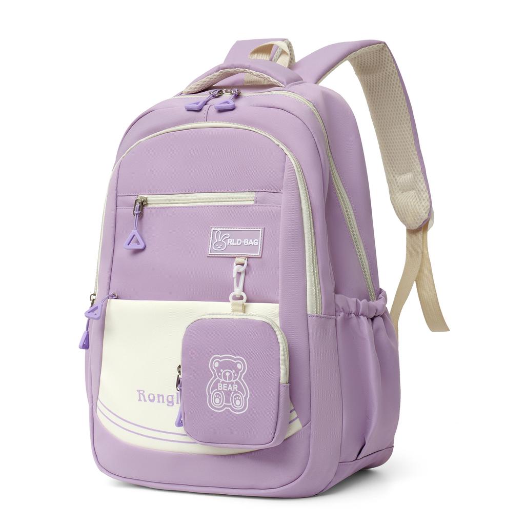 2026 New Large Capacity Lightweight Dual-Shoulder Backpack for Junior High School Girls Campus High Aesthetic Value School Bag