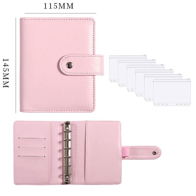 A7 Crocodile Pattern Leather Budget Binder Notebook Cash Envelopes System Set Binder Pockets Money Budget Saving Bill Organizer