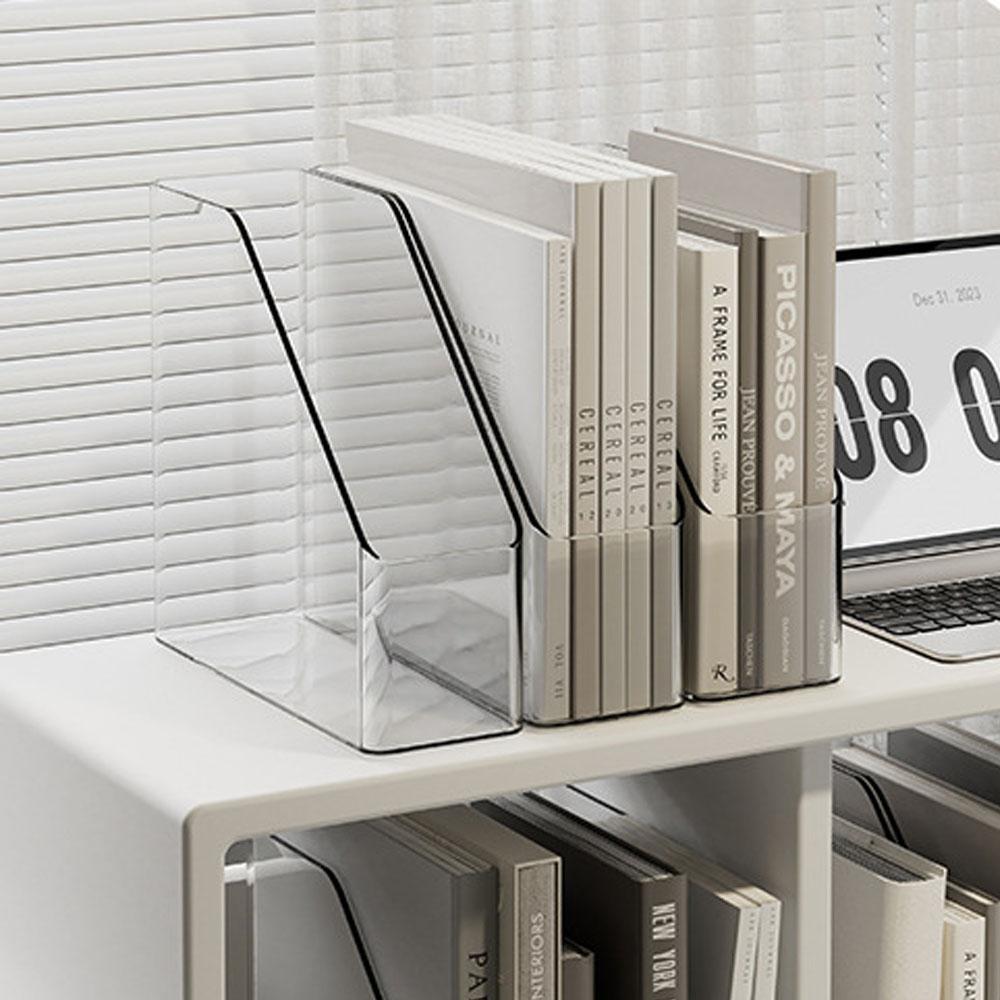 1/2pcs Desktop File Folder Book Magazine Holder Plastic Desk Document Paper Organizer Vertical Storage Rack Office Stand Shelf