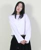 Deumakeu Oversized Semi-Crop Long Sleeve Tee White