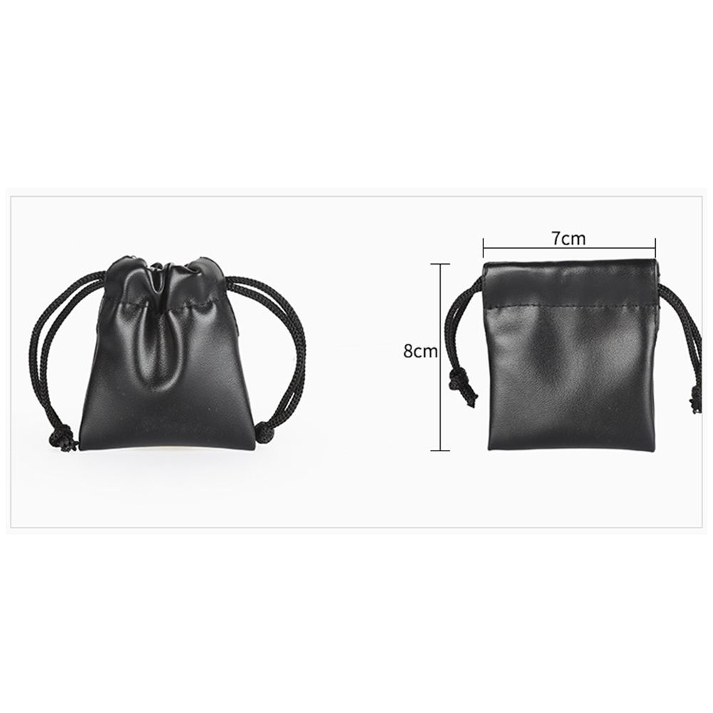 Outdoor Camping Spielzeug Schmuck Aufbewahrungstasche Multifunktionale Schwarze Kunstleder Kordelzugbeutel