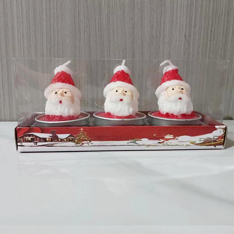 Festive Candle Set: Painted Santa Claus & Snowman for Silent Night Candlelight Dinner Decor