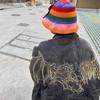 Trendy Skeleton Embroidery Fisherman Hat Winter Handmade Crochet Knitted Hip Hop Bucket Hat Round Basin Hat Halloween Cold Caps