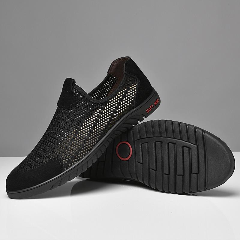 Breathable Mens Casual Shoes Hollow Out Men Loafers Cool Sandals Handmade Slip On Driving Shoes Man Light Male Summer Sneakers