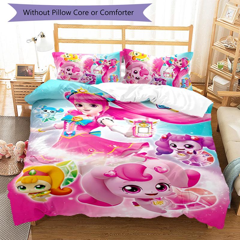 3pcs Catch! Teenieping pattern bedding set duvet cover set includes duvet cover &pillowcases, perfect all season bedroom decoration & gift