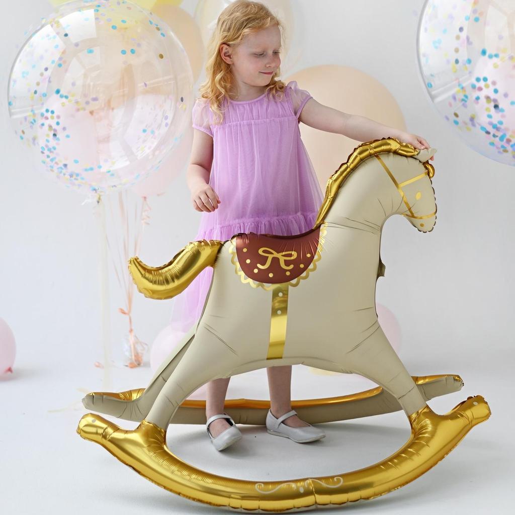 Korean Style Matte Unicorn Carousel Balloons for Kids' Birthday Decoration