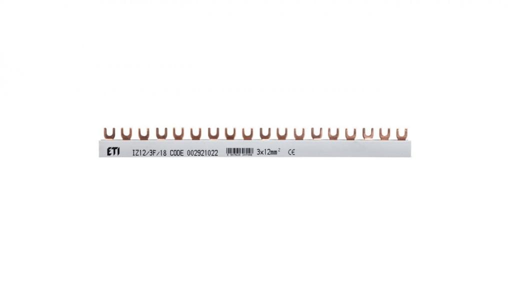 Fork connection busbar 3P 80A 12mm2 (18 modules) IZ12/3F/18 002921022