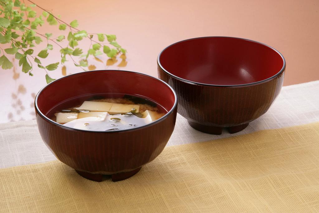 Showa Soup Miso Soup 2 380ml Safe Tortoise Shell Soup Bowl Set of Bowl, Bowl, Tableware, Pieces, Brown, Etc. Yamanaka-lacquered Microwave/dishwasher