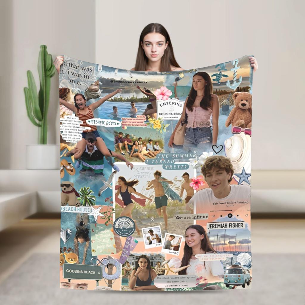 The Summer I Turned Pretty Flannel Throw Blankets Cousins Beach for Bedding Throws Knitted Blanket Travel Warm Portable Quilt