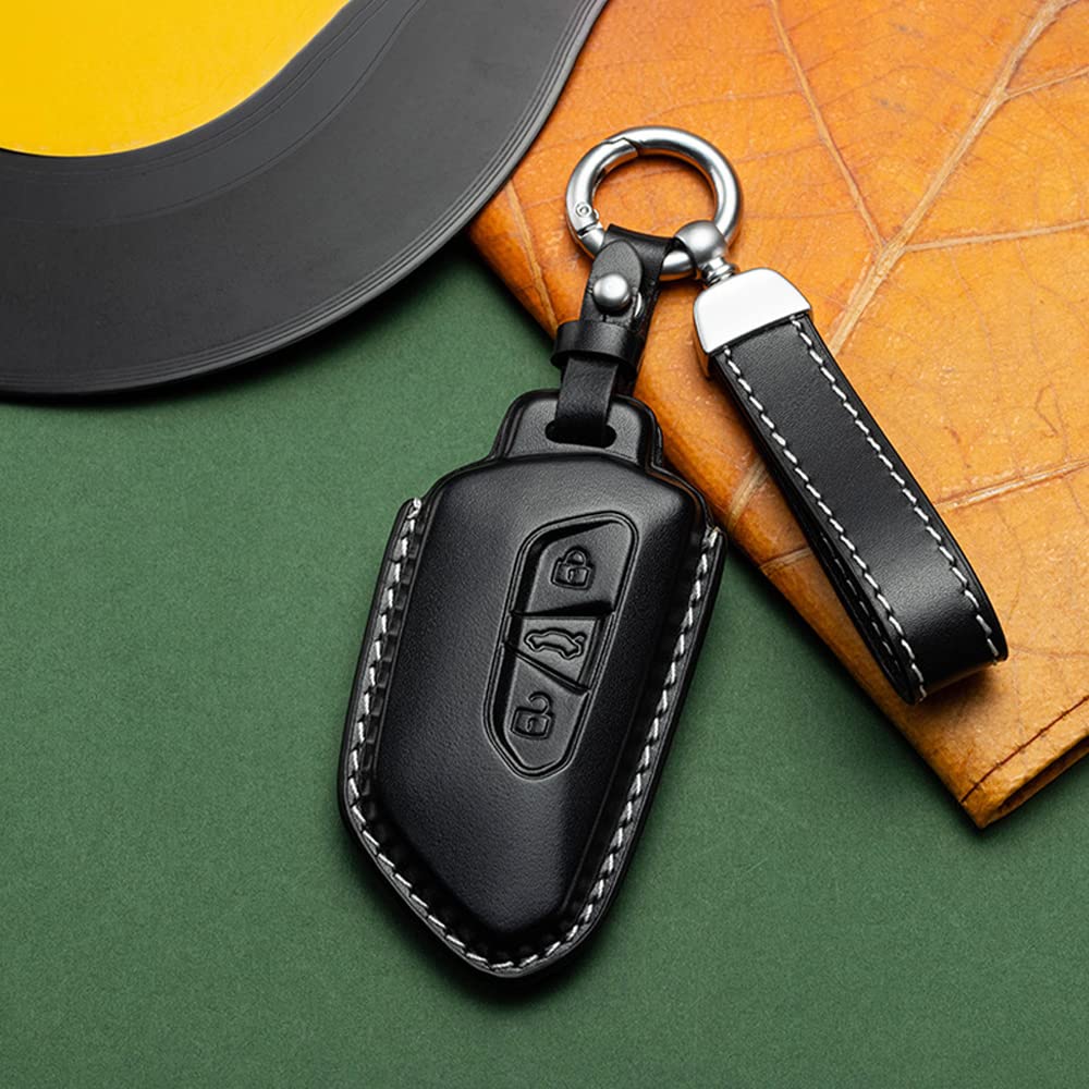 Volkswagen Genuine Leather Smart Key Case, Touareg, Key Cover, Key Chain, Beetle, Golf, Polo,