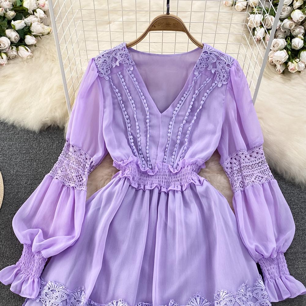 Новое повседневное весенне-летнее однотонное тонкое полное женское платье трапециевидной — фото 21