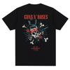 Gun and Rose Pattern Printed Tshirt Retro Rock Band Streetwear Summer Printed Pure Cotton Harajuku Retro Shortsleeved