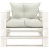 VidaXL Canapé palette de jardin avec coussins beige Bois 3052420