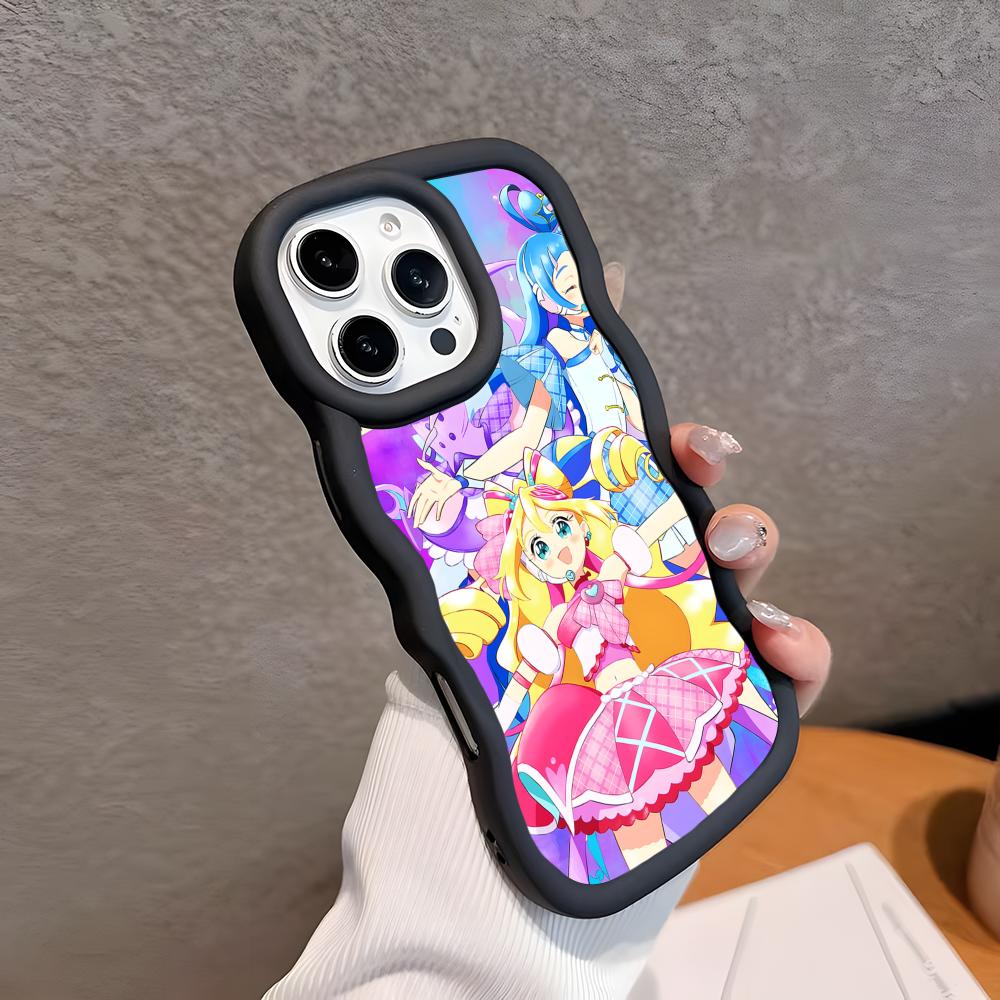Sakura Uta Cure Idol Wavy Edge TPU Mobile Phone Case for iPhone 17 16 15 14 13 12 11 Air Pro Max Plus Colorful Cover