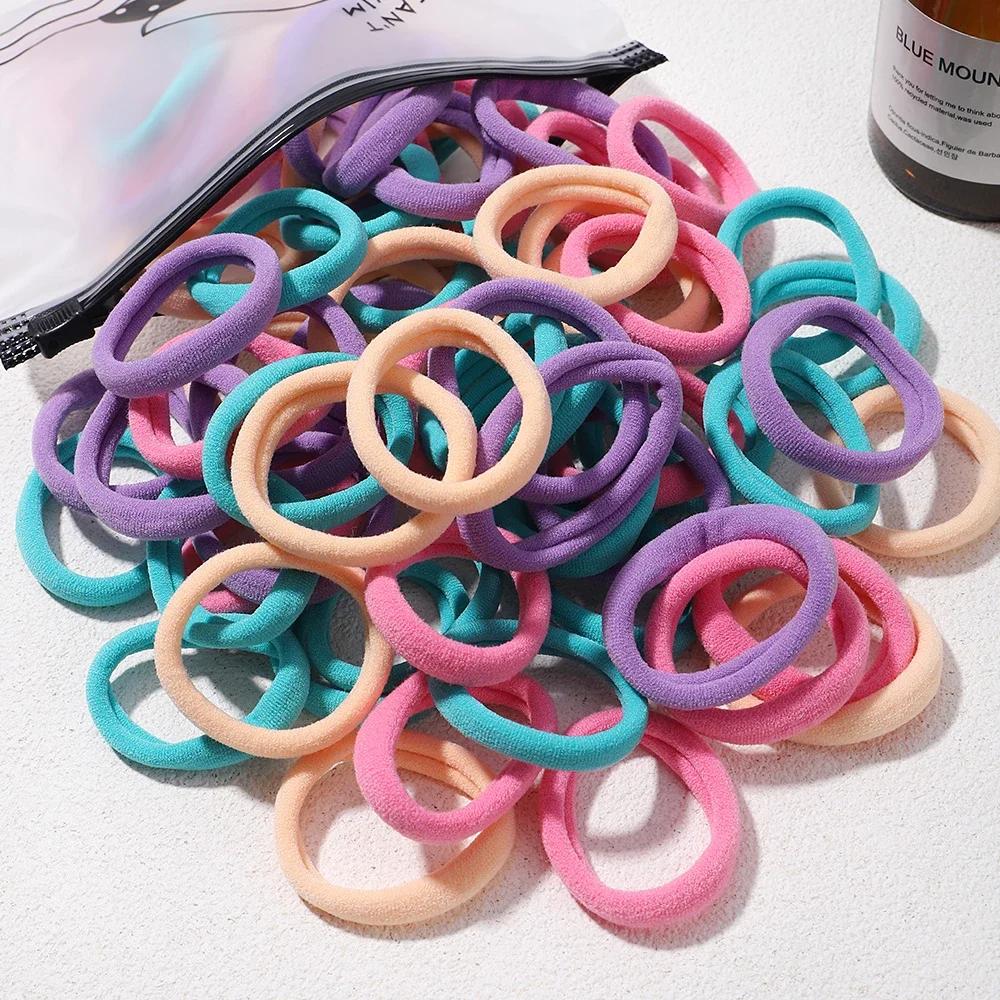 30Pcs/Set Women Elastic Hair Bands Girls Colorful Nylon Rubber Bands Headband Scrunchie Kids Ponytail Holder Hair Accessories