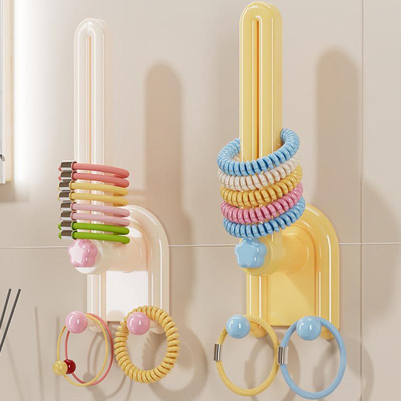 1Pcs Plastic Hairband Storage Hook L-Shape Space Saving Hair Tie Display Holder Waterproof Scrunchies Storage Rack Kitchen
