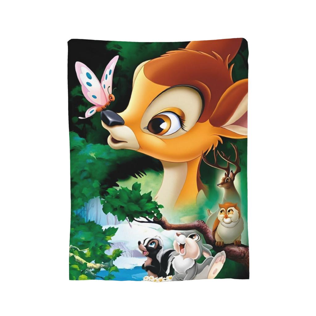 Schattige Bambi deken Cartoon Hert Flanellen Plaid Zomer Airconditioning Decoratie Zacht Warm Bedspreien,