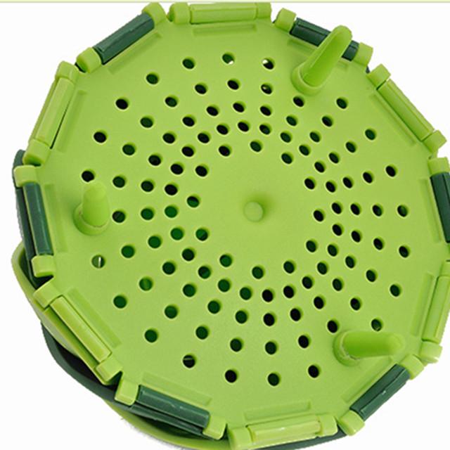 

Складная пароварка, корзина для хранения фруктов и овощей, кухонные гаджеты для приготовления на пару, перфорированный фильтр зелёный