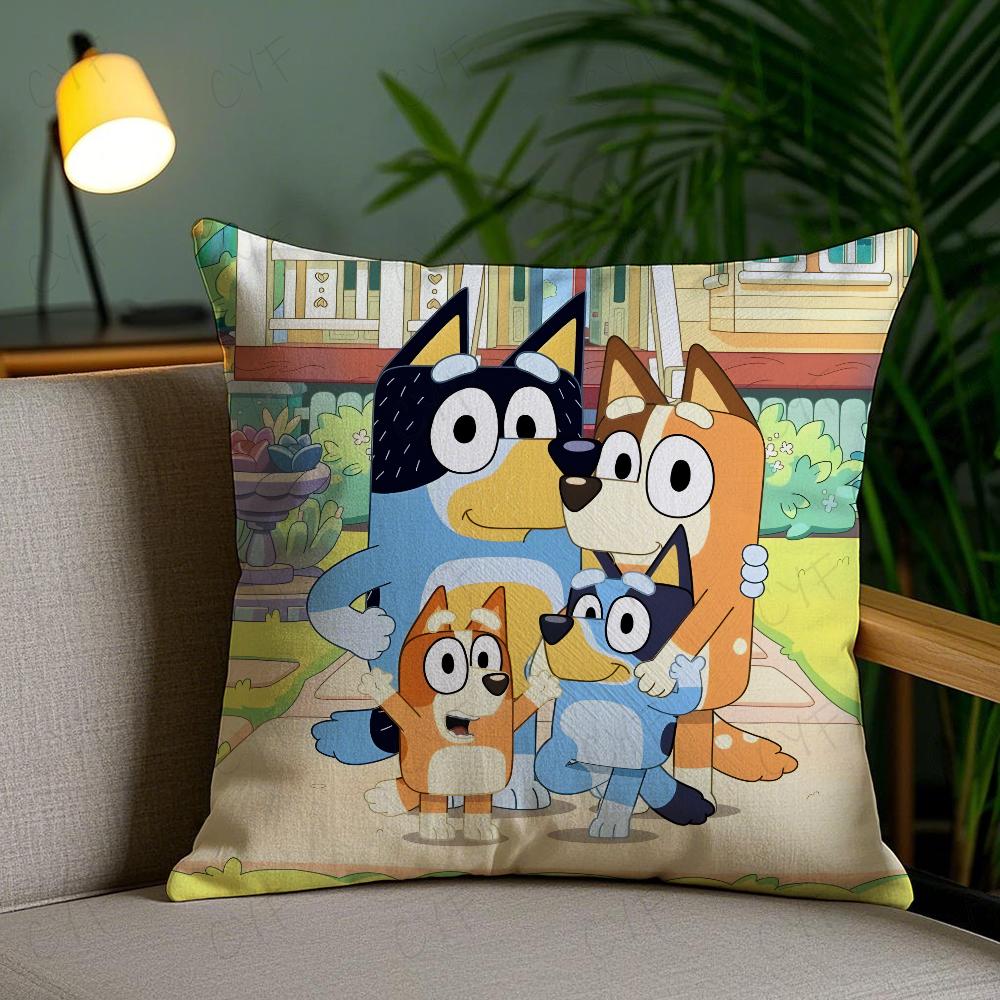 Anime Für B-Blueys Kissenbezug Anti-Hausstaubmilben Kissenbezug Verdeckter Reißverschluss Seidig kurzer Plüsch Sofakissenbezug