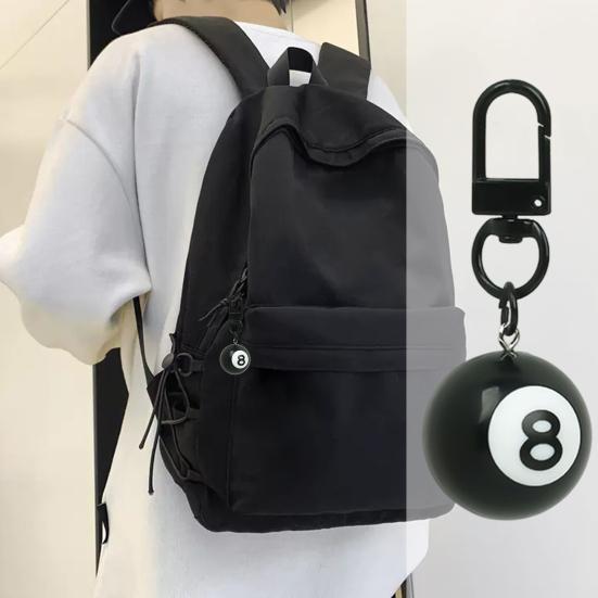 Black 8 Ball Keychain Billiard Ball Keyring Mini 1" Pool Ball Charm Keychain for Pool Player Billiards Lover Gift