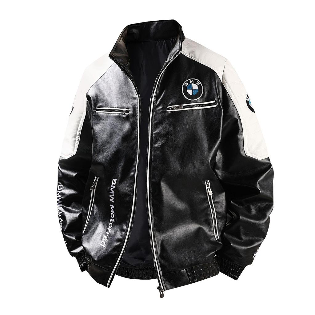 Maßgeschneiderte BMW F1 Rennanzug Lederjacke - Unisex Motorrad-/ Baseball-Stil