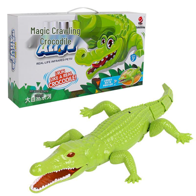 Luminous Infrared Remote-Control Electric Crawling Crocodile: Educational Kids' Toy and Simulation Animal