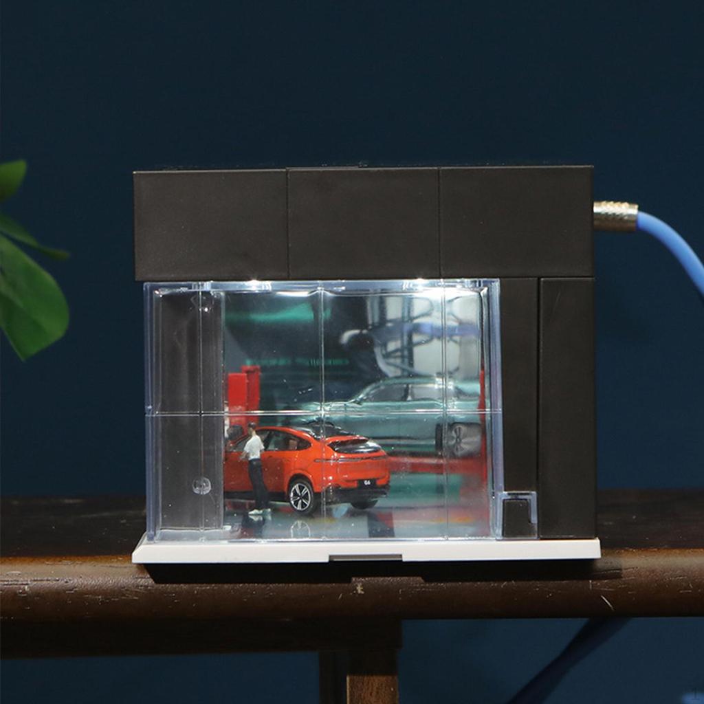 1/64 Car Diorama Display Case Lighted Diecast Vehicle Collector's Garage for Layout