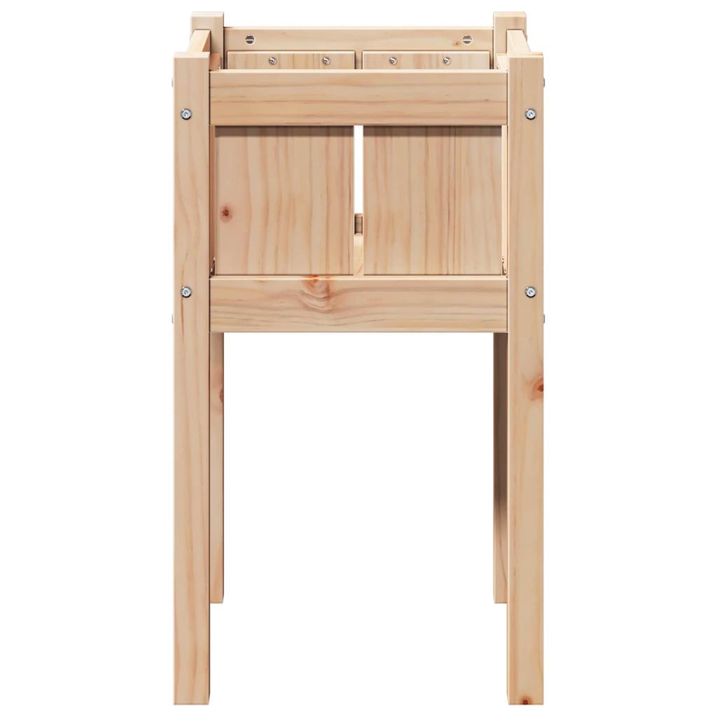 Garden Planter Natural 40 X 40 X 70 Cm Solid Pine Wood