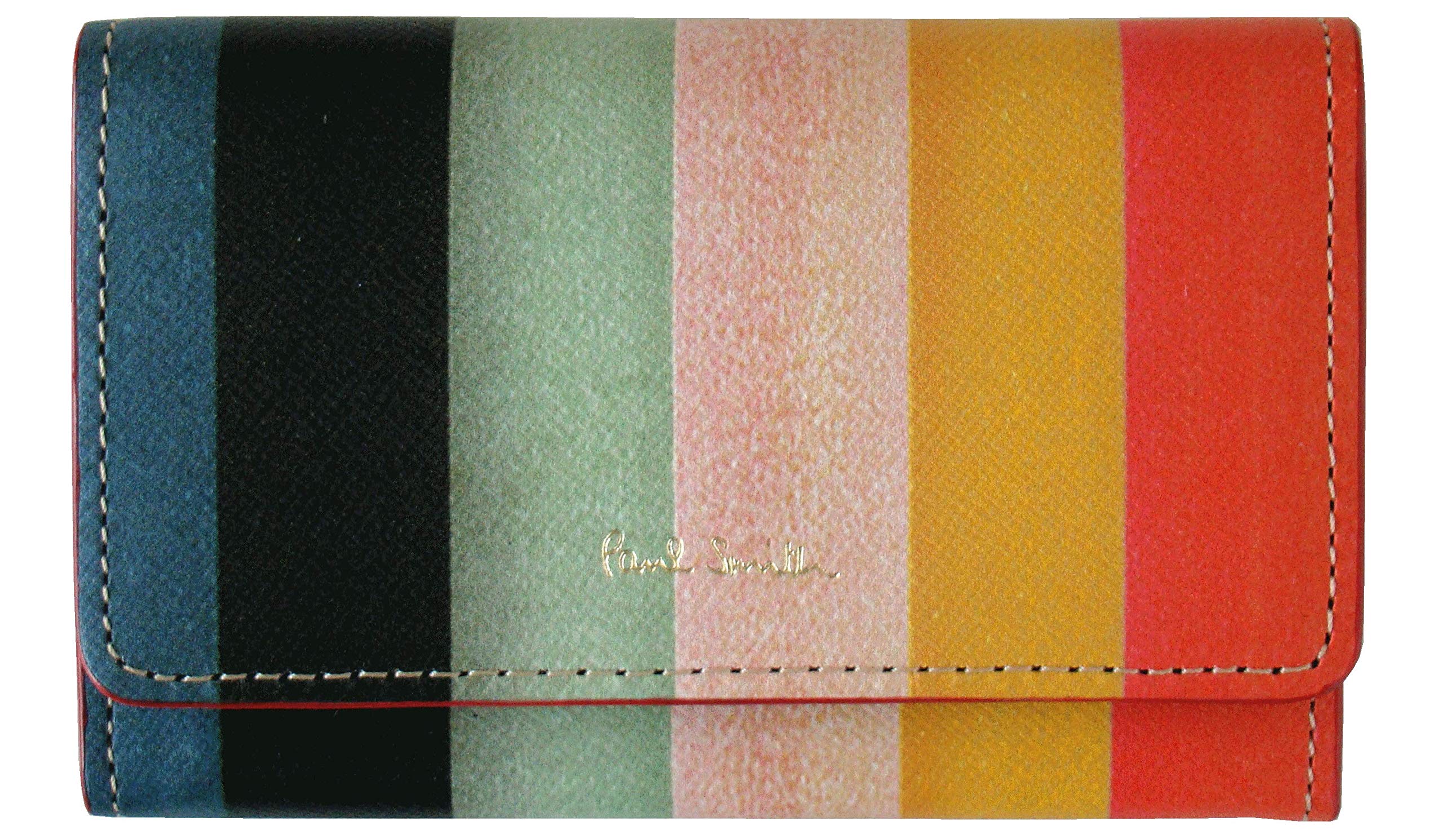 

Signature Stripe Cowhide Leather Business Card Card Pass Commuter Pass Case [Paul Smith] Women s Holder, Case, Case, чорний