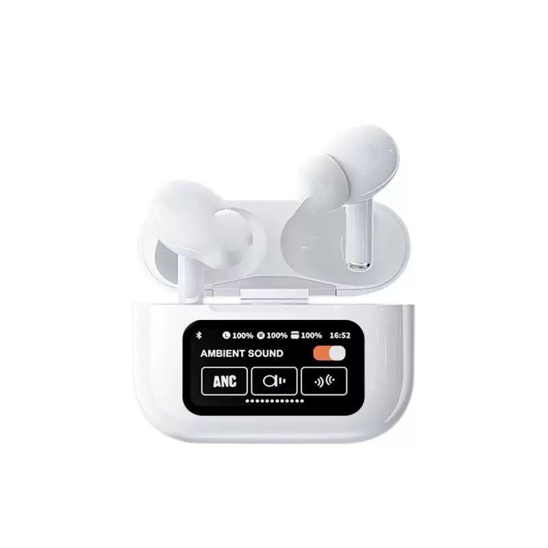 A9Pro Bluetooth 5.4 TWS In-Ear Earphones with ANC and Color Touch Screen