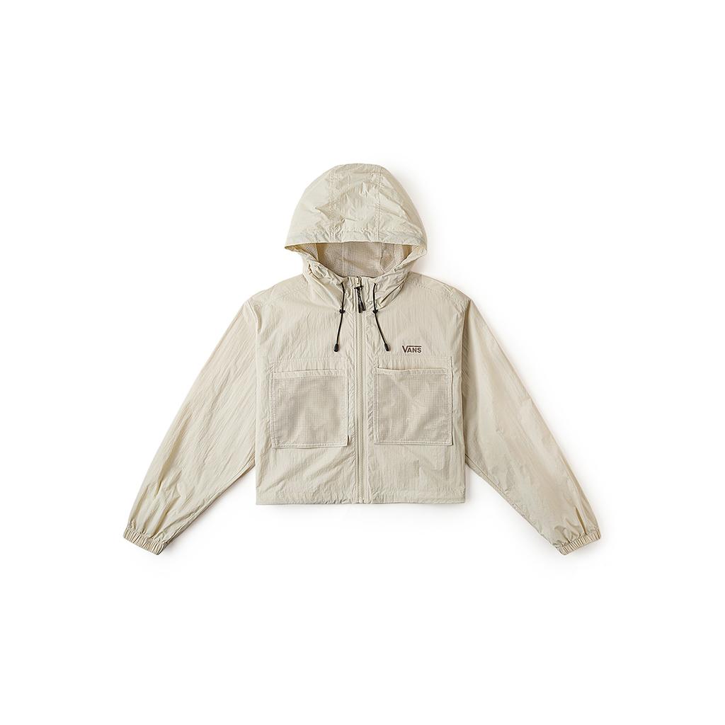 Vans Outdoor Mountain Solid Color Hooded Zip Long Sleeve Jacket Women jackets Oatmeal VN000GS32N1