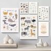 Creative Cute Cartoon Animal Poster Printmaking Nordic Wall Art Canvas Painting Children's Room Mural Room Decoration Pictures