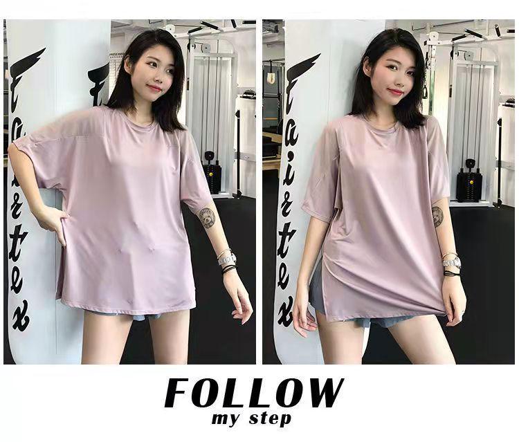 Plus Size Women's Quick-Dry Yoga Top - Short Sleeve, Loose Fit, Summer Running & Fitness T-Shirt