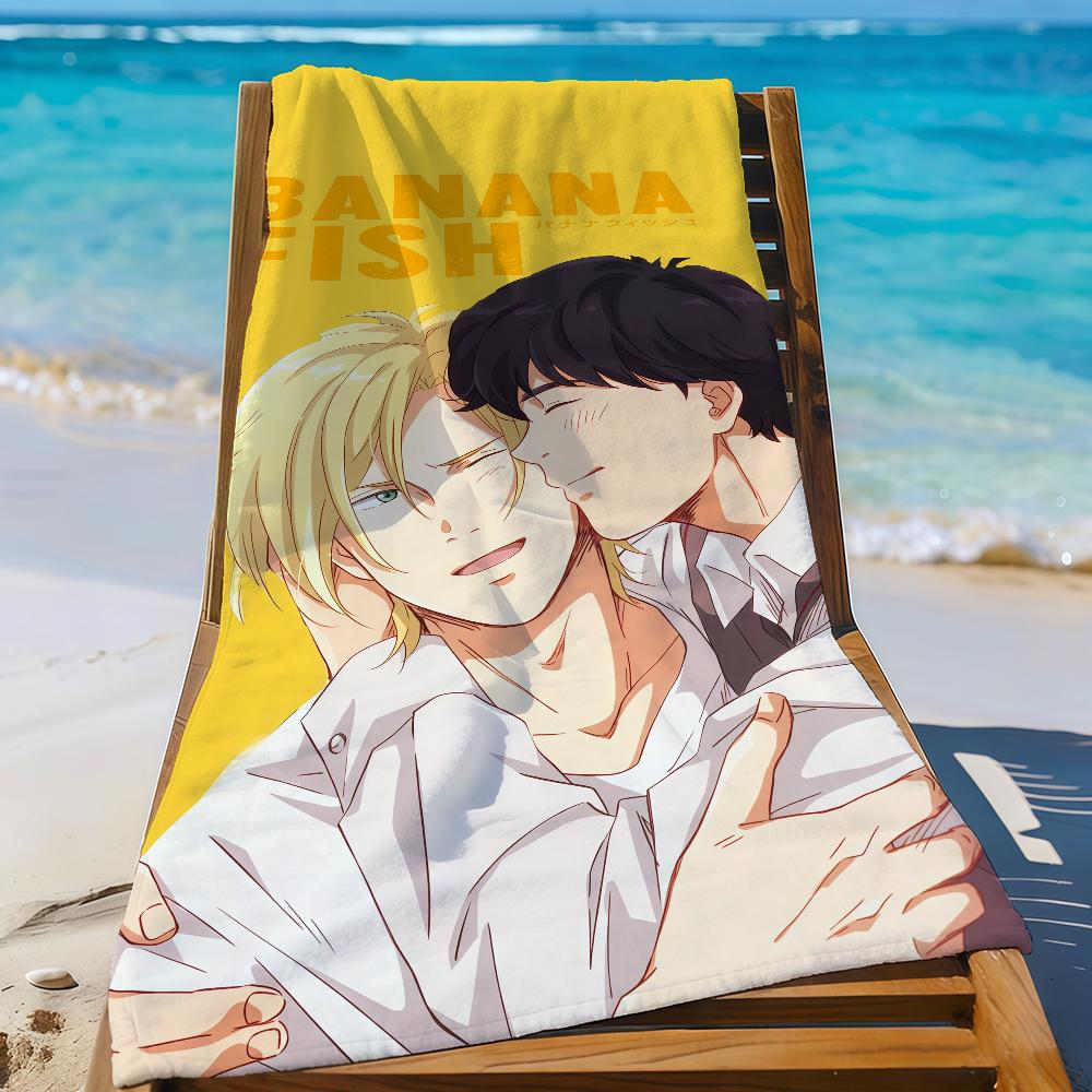 Anime B-Banana Fish Towel Sports Quick Dry Travel Camping Gear Sandproof Soft Light Large Beach Towel