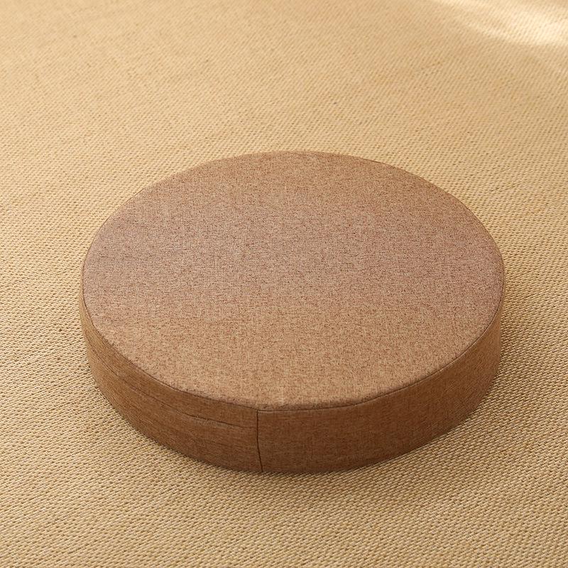 Lněný vyšívaný tatami podsedák na meditaci a zenové klečení - Pratelná podložka na arkýřové okno