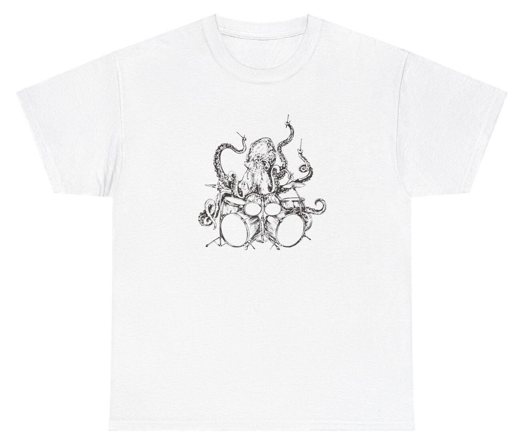 Octopus Playing Drums T Shirt Funny Silly Unhinged Oddly Specific Meme Humor Tee