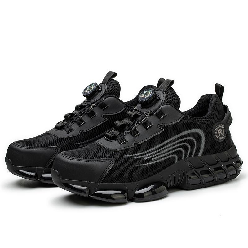 Steel Toe Protection Safety Shoes Men Rotating Button Work Safety Shoes For Men Anti-Smash Anti Puncture Working Footwear Athletic Shoes