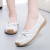 Fashion 2025 New Women Shoes Moccasins Women Flats Loafers Genuine Leather Female Shoes Slip On Hollow Out Flat Bottomed Mother Shoe Cas