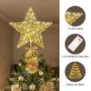 Christmas Tree Pentagram Decoration Exquisite Iron Glitter Powder Christmas Tree Decoration Top LED Star Lighting Props