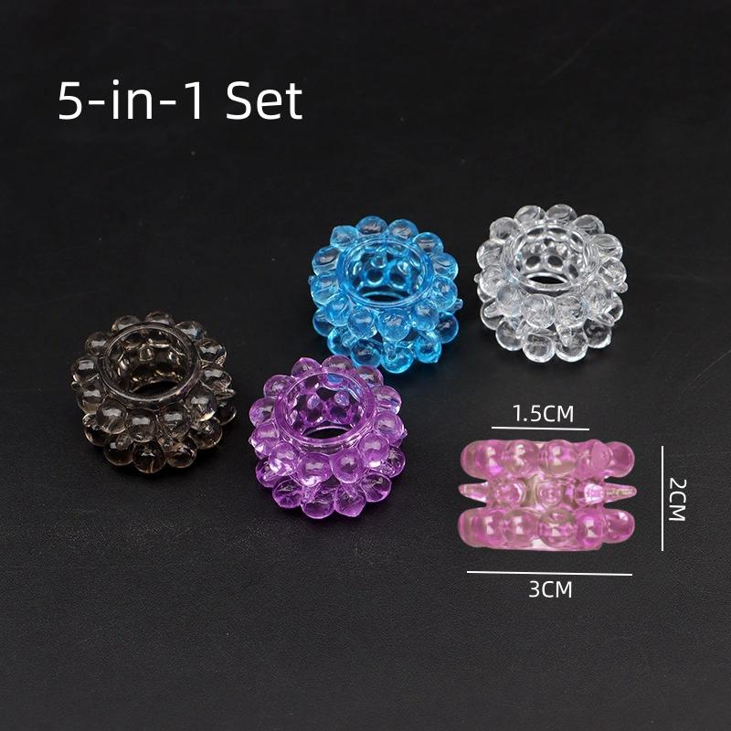 Masażer pochwy Rękaw na palec Pierścienie na penisa Zabawki erotyczne dla kobiet i mężczyzn Kolce Kropkowane Powiększ Prezerwatywy Stymulacja Produkty erotyczne