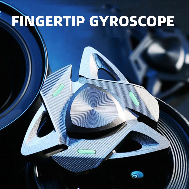SCIONE Luminous Fingertip Gyro Aluminum Finger Gyro Metal Colorful Luminous Rotating Decompression Toy