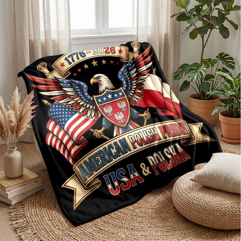 Poland Theme Blanket Soft Flannel Blanket Plush Throw Blanket Cozy Sofa Bed Blanket for Home Decor