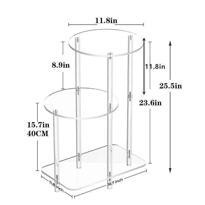 3-Tier Acrylic Round Side Table: Transparent Bedside or Decorative Entry Table