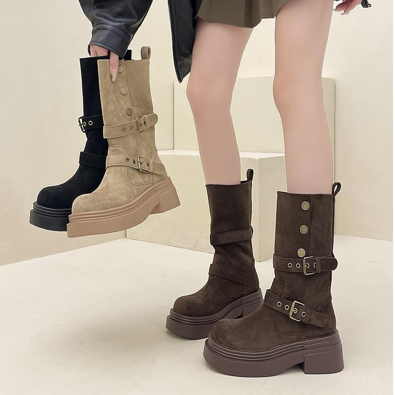 French explosion thick-soled British style heightening Martin boots women's summer Korean version fashion thin explosion short boots children