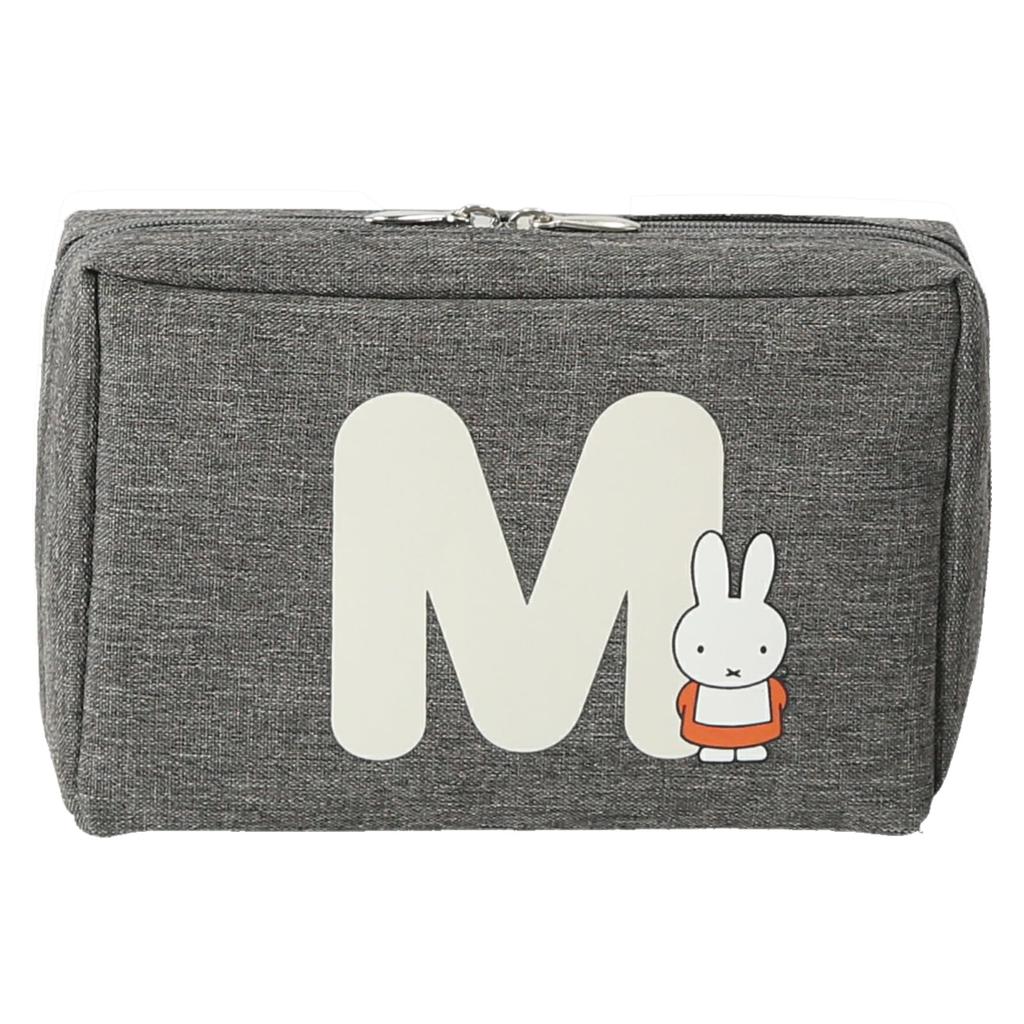 Miffy Initial Pouch Gray W X 11cm H X 5cm D Women's (30601203D) (Initial M) Dimensions 16.5cm